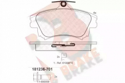 R BRAKE rb1236701 -  Комплект тормозных колодок, дисковый тормоз